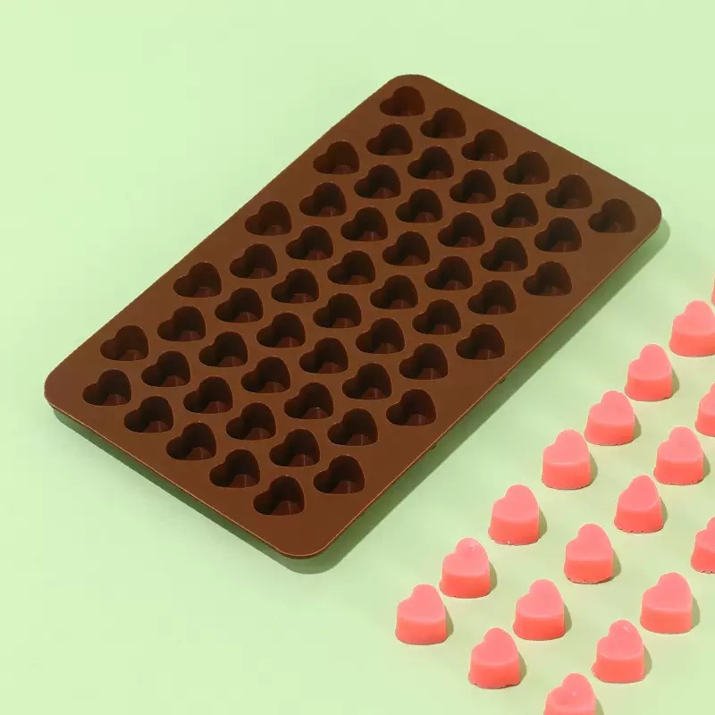 Silicone Mold Tray - 55Cavities Small Heart Silicone Molds,Gummy Molds,Nonstick