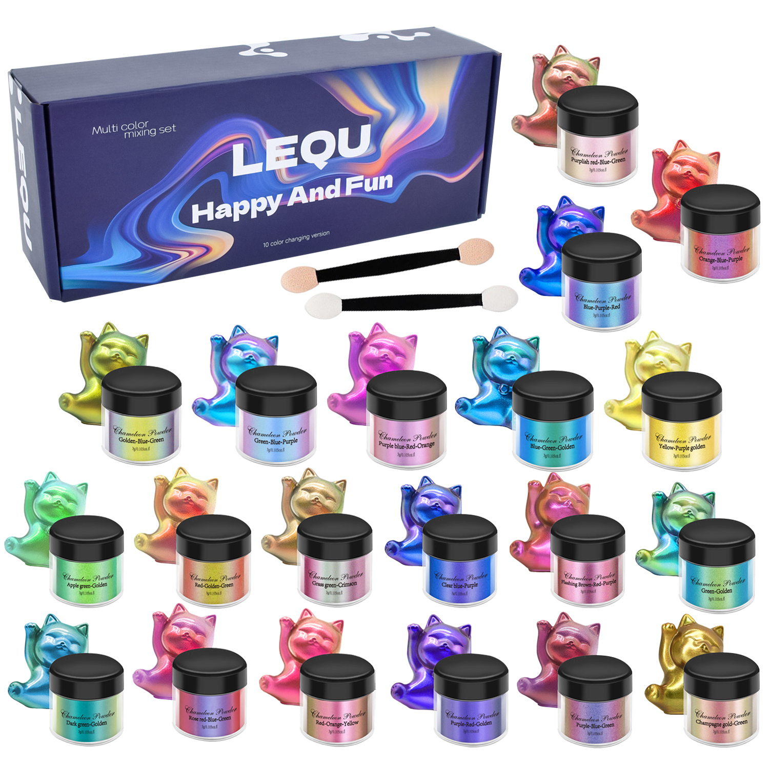 Resin Glitter Pack - 1 Set Chameleon Powder Nail Chrome