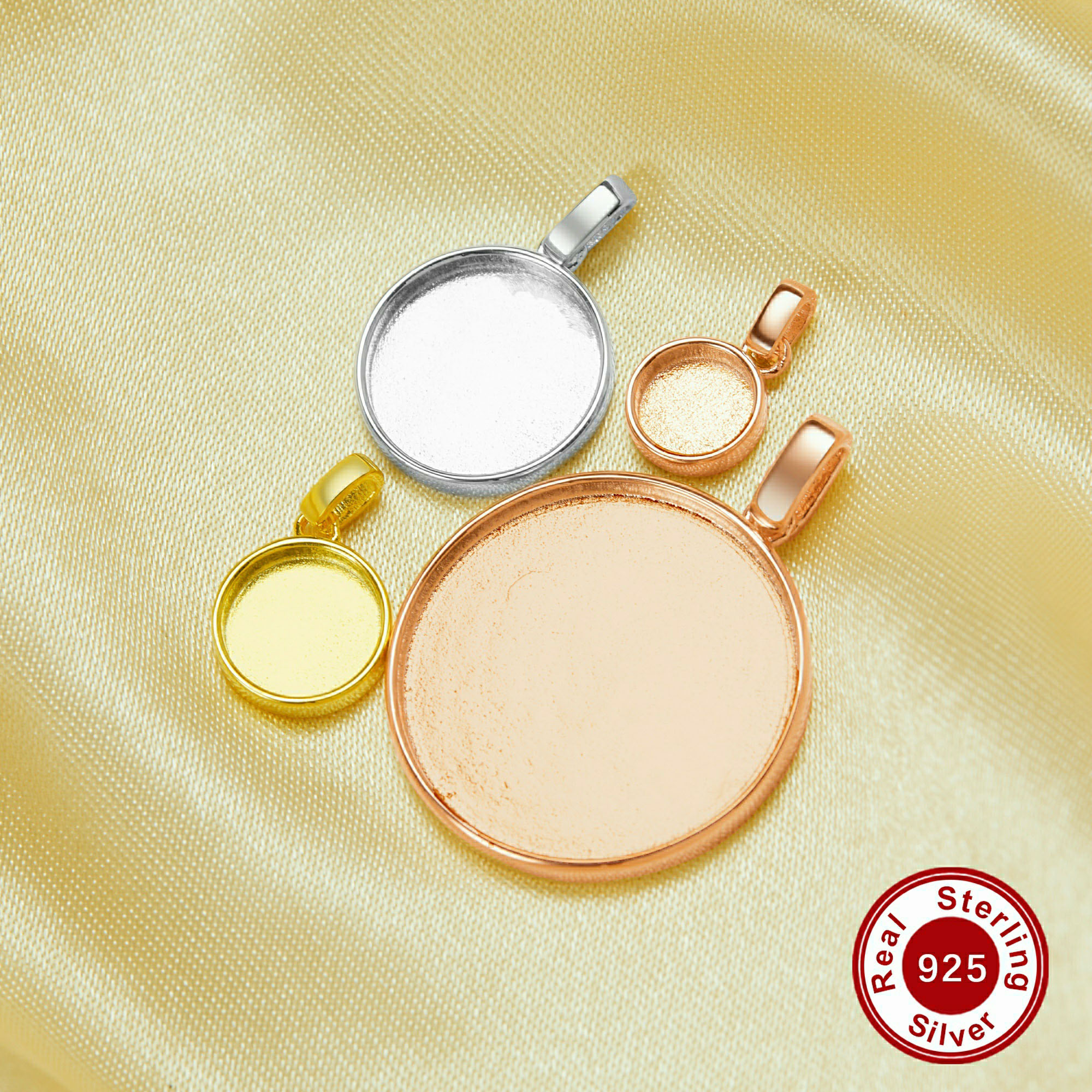 Bezels Set Pendant - Keepsake Mother Milk Resin Round Bezel