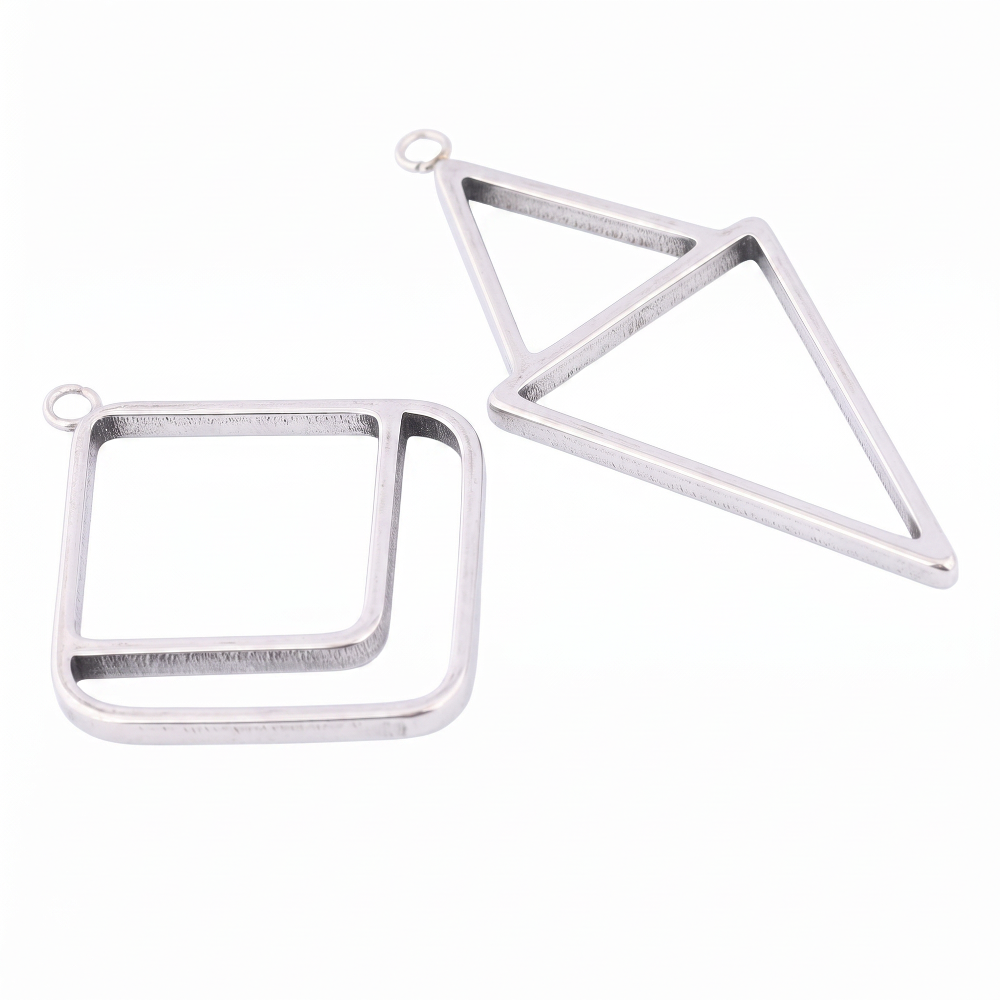 Resin Craft Projects - 10pcs Square Triangle 3mm Thick Open