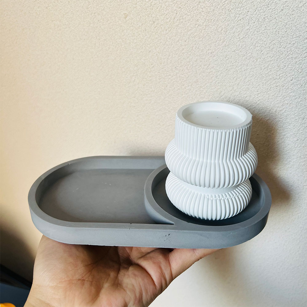Oval Storage Tray Concrete Mol - Coaster Mold Round ulasan dan harga