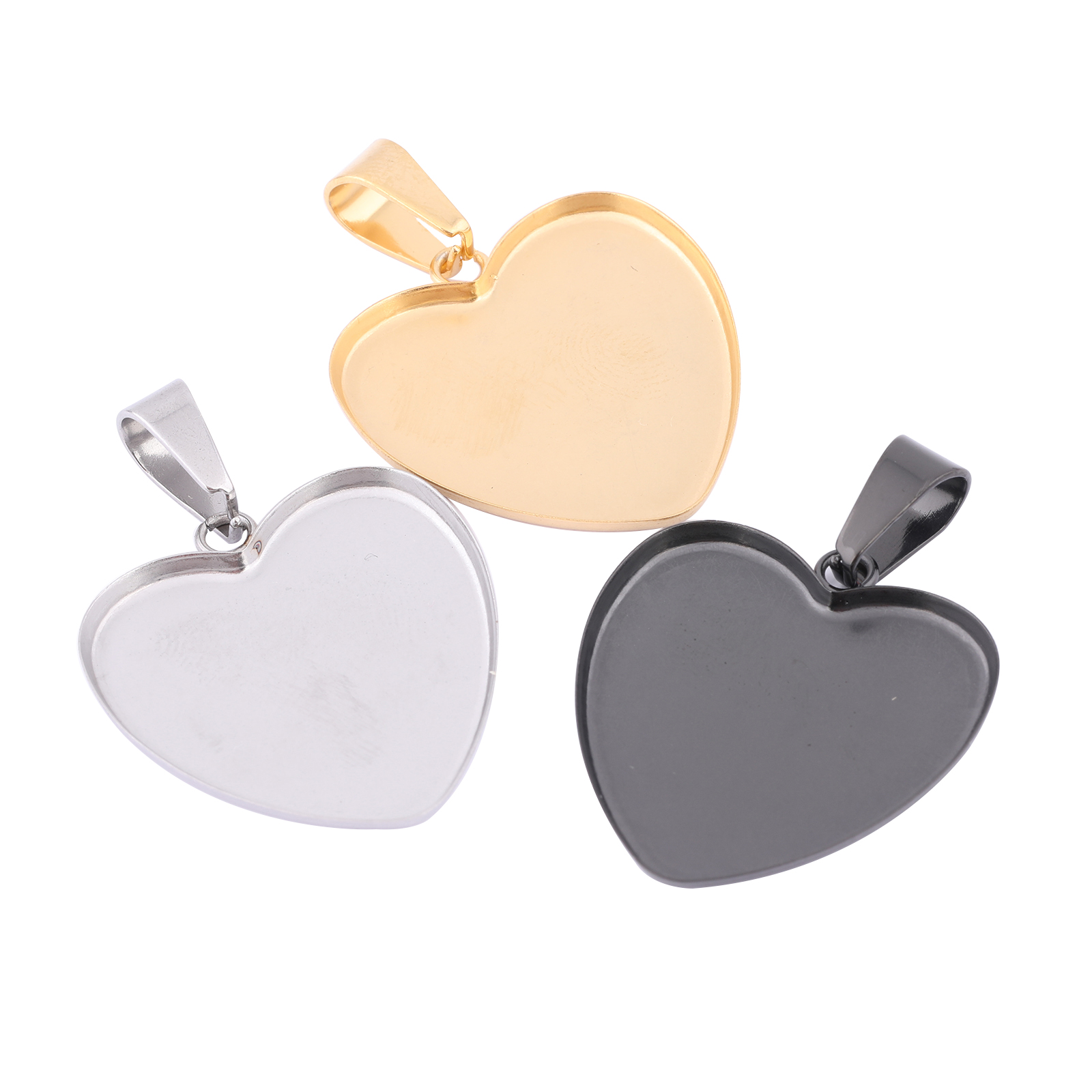 10pcs Stainless Steel Gold Pla - Bezels Set Pendant ulasan dan harga