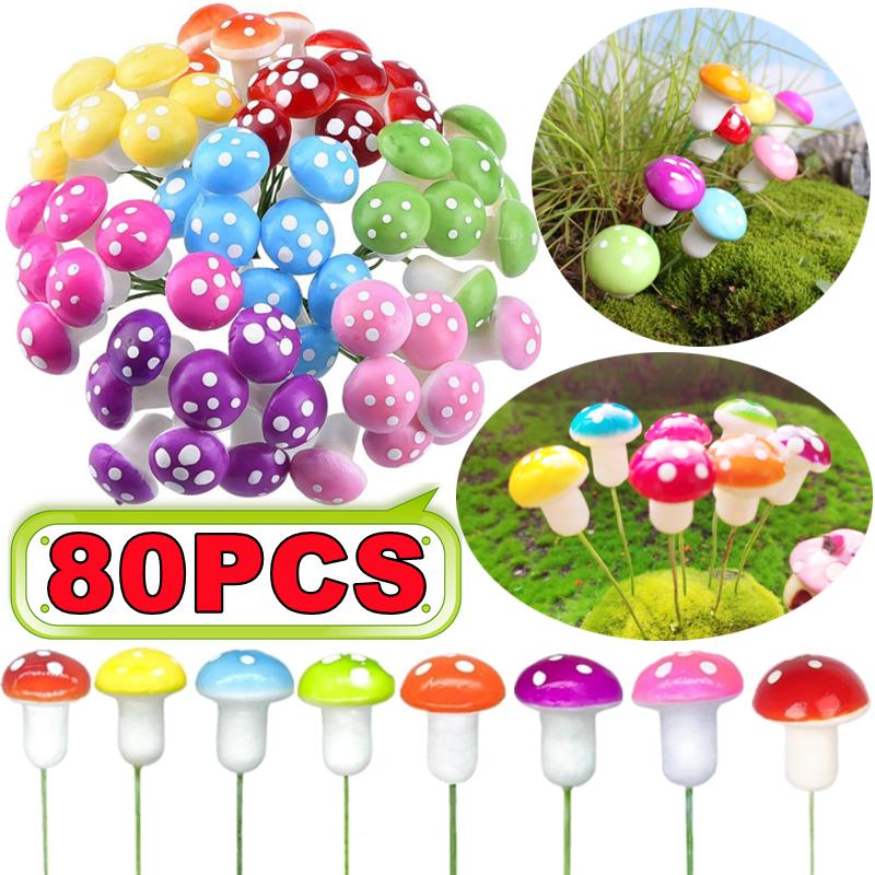 10-80PCS Mini Color Mushroom D - Terrarium Moss Art ulasan dan harga