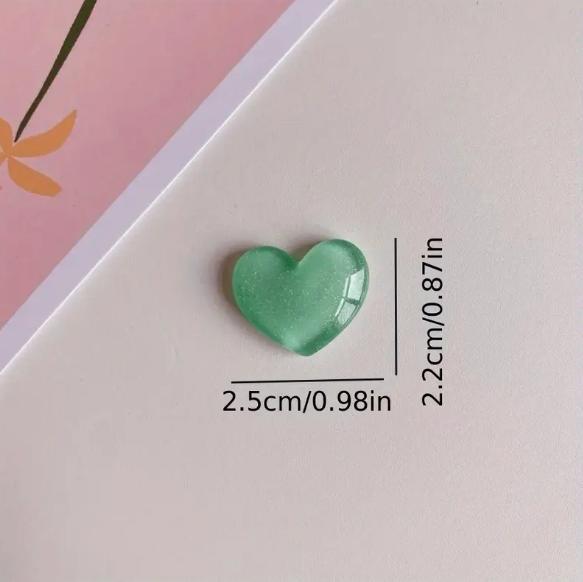 6pcs Colorful Heart Shaped Fri - Resin Glitter Pack ulasan dan harga