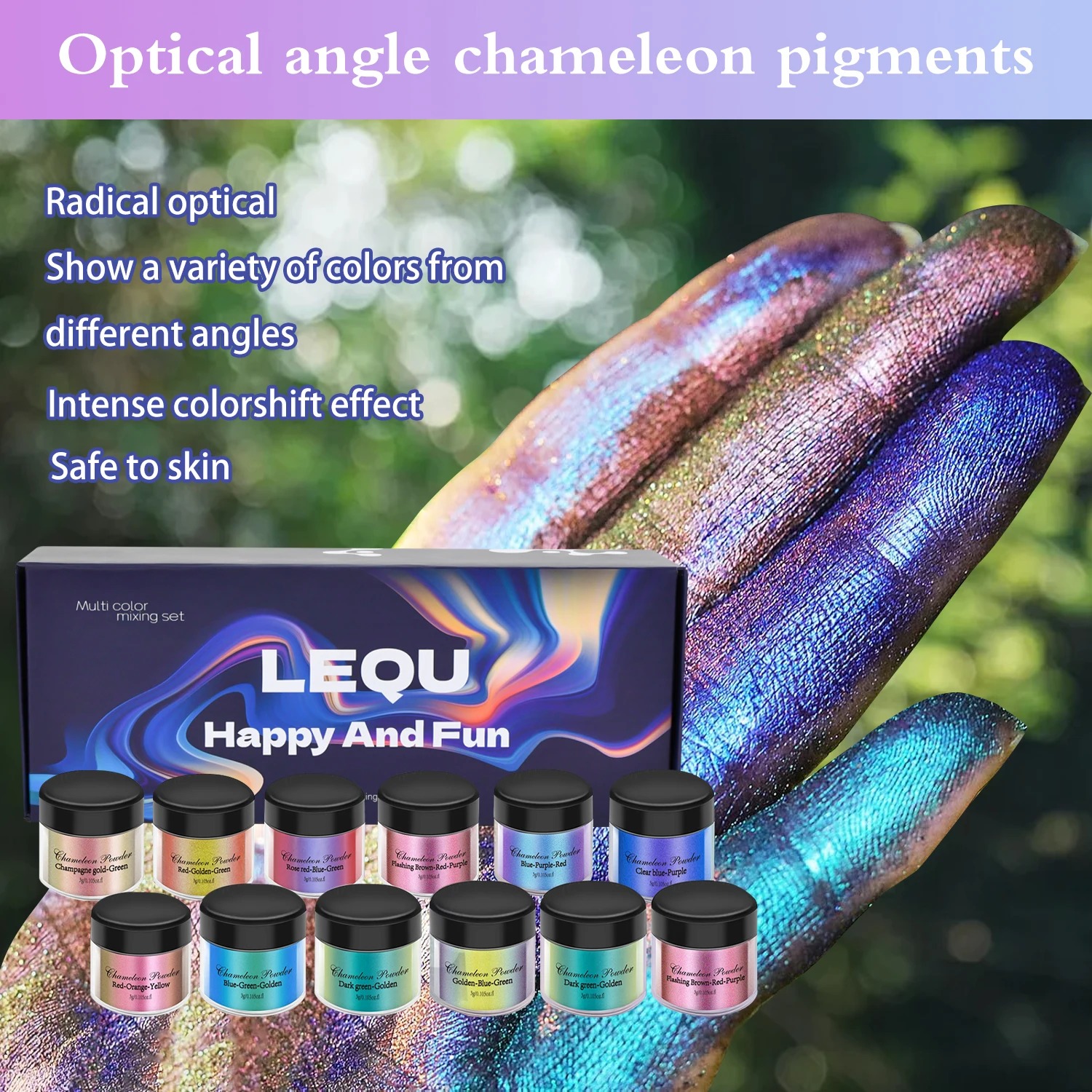 A set of chameleon pink nail c - Resin Pigment Set ulasan dan harga