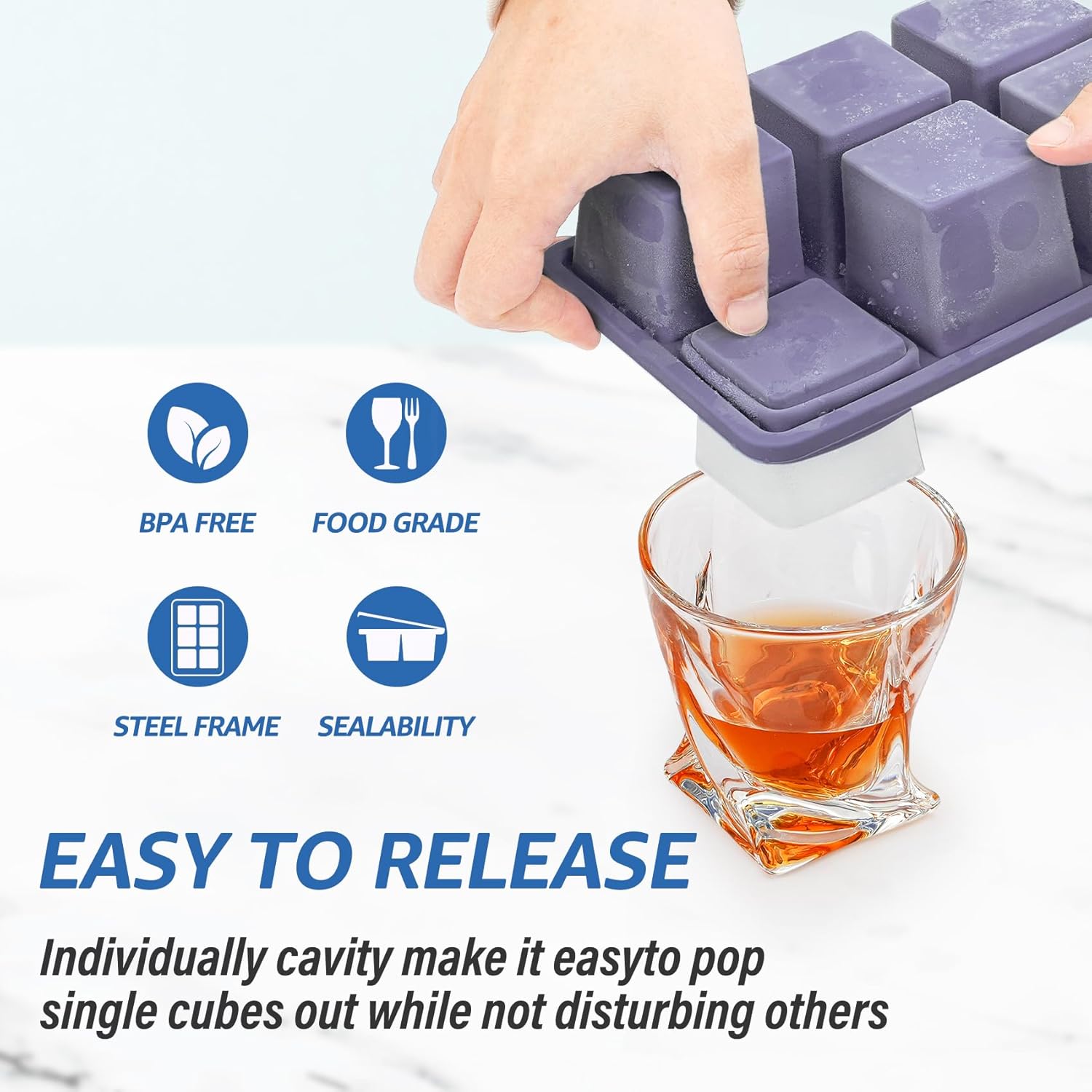 2pack Large Silicone Ice Cube  - Silicone Mold Tray ulasan dan harga