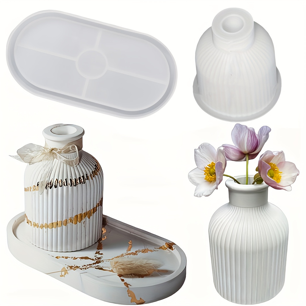1/2pcs Vase Tray Silicone Mold - Coaster Mold Round ulasan dan harga