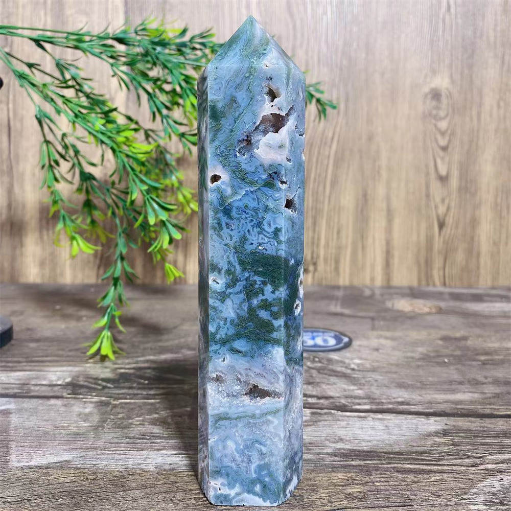 Big Green Moss Agate Druzy Nat - Terrarium Moss Art ulasan dan harga