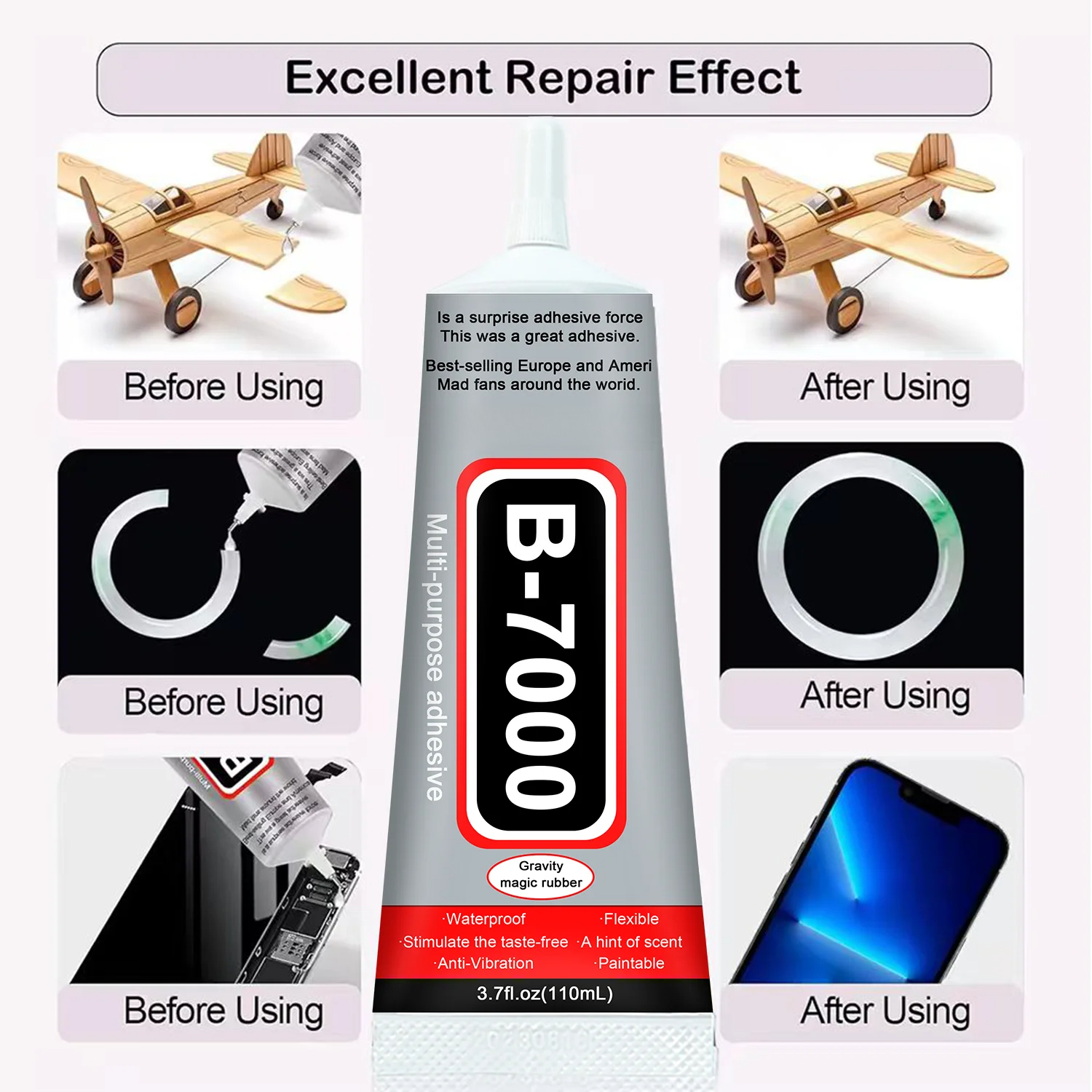 Super Glue B-7000 Loolifl 1-10 - Crafting Resin ulasan dan harga