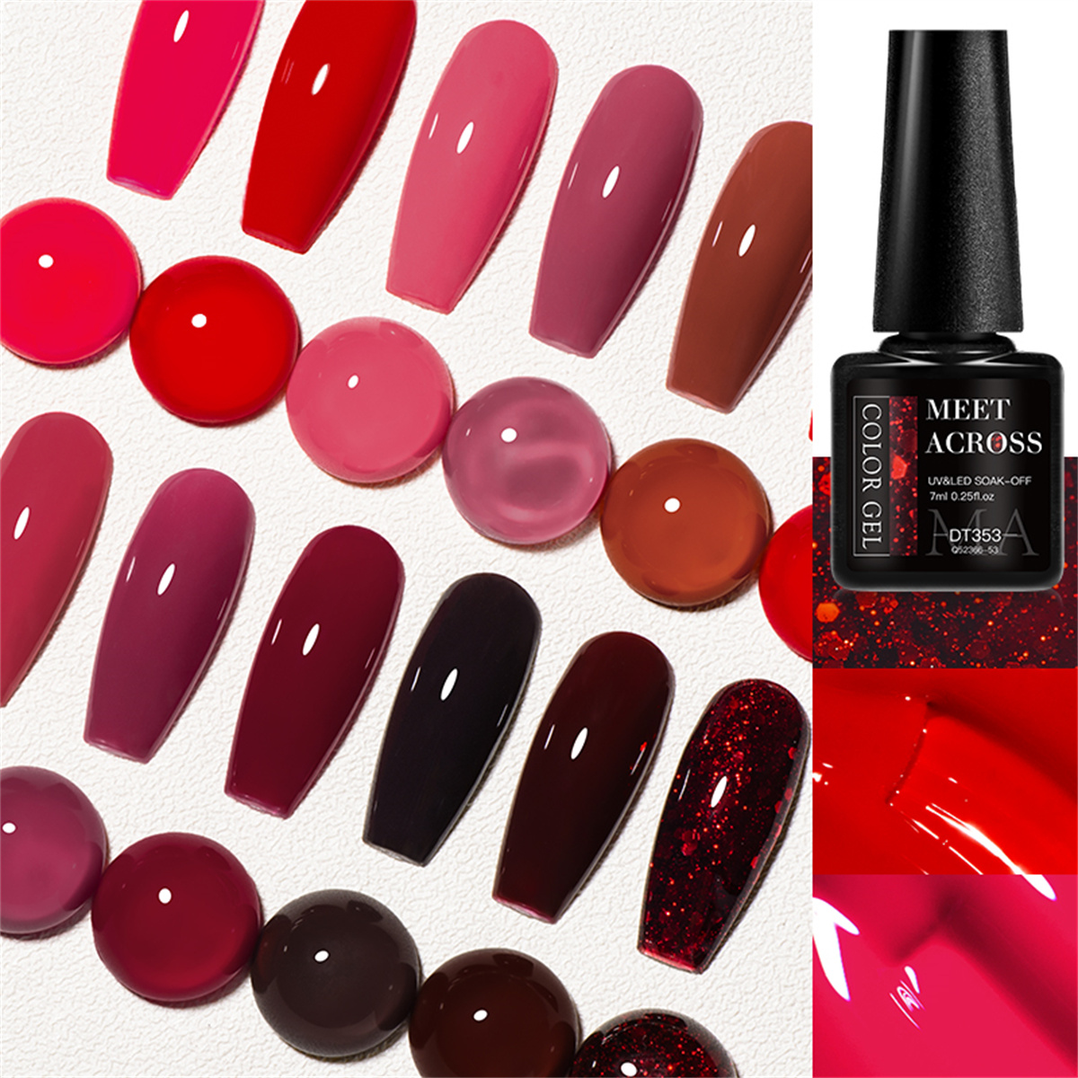 8pcs Gel Nail Polish Set HEMA  - Resin Glitter Pack ulasan dan harga