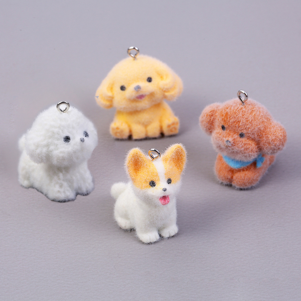 10pcs Flocking Puppy Dog Resin - Resin Craft Projects ulasan dan harga