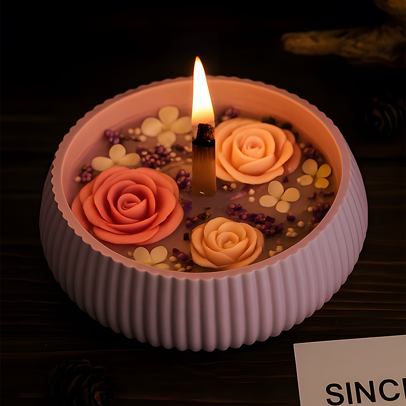 1pc Oversized Round Striped St - Coaster Mold Round ulasan dan harga