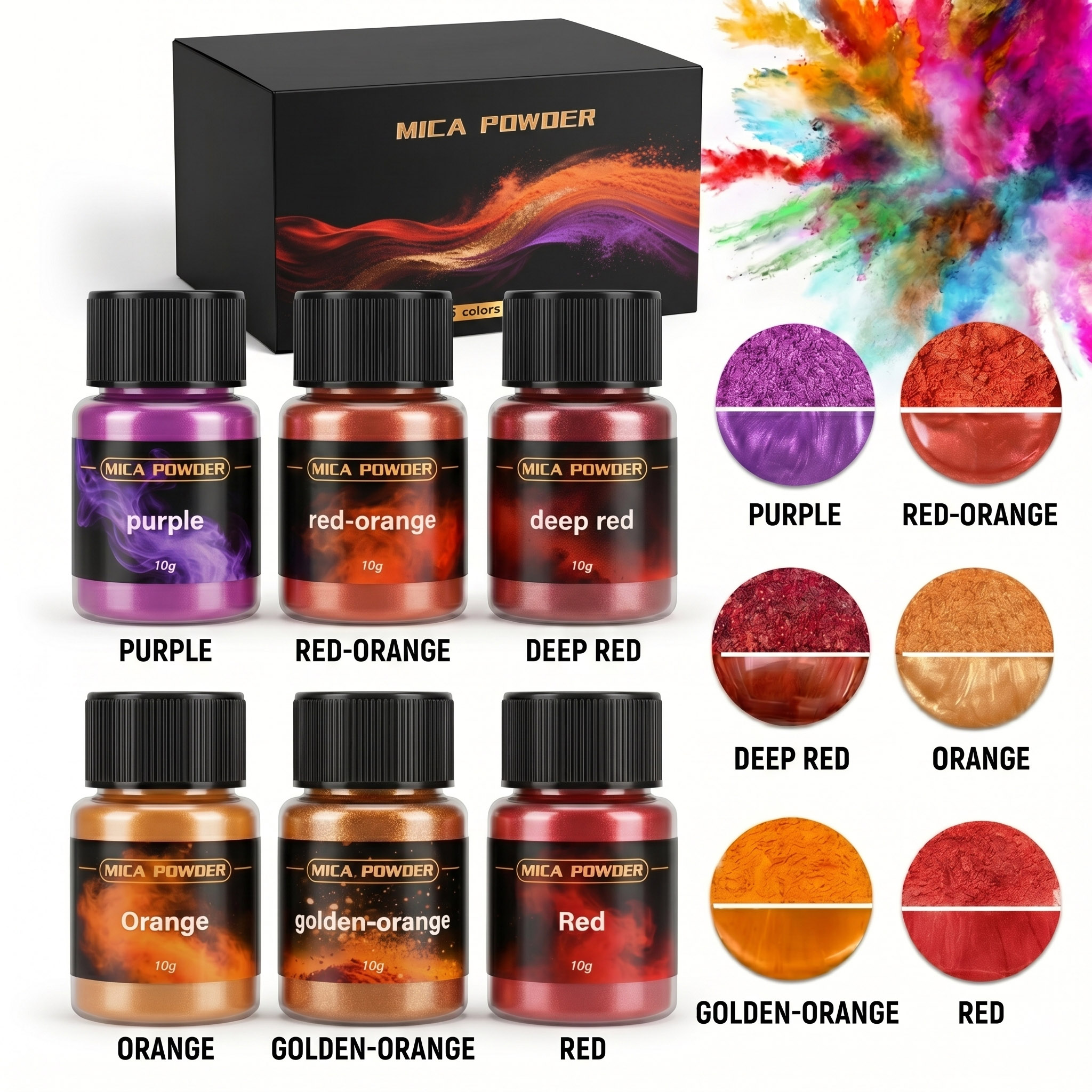 6Colors/Sets metallic powder p - Resin Pigment Set ulasan dan harga