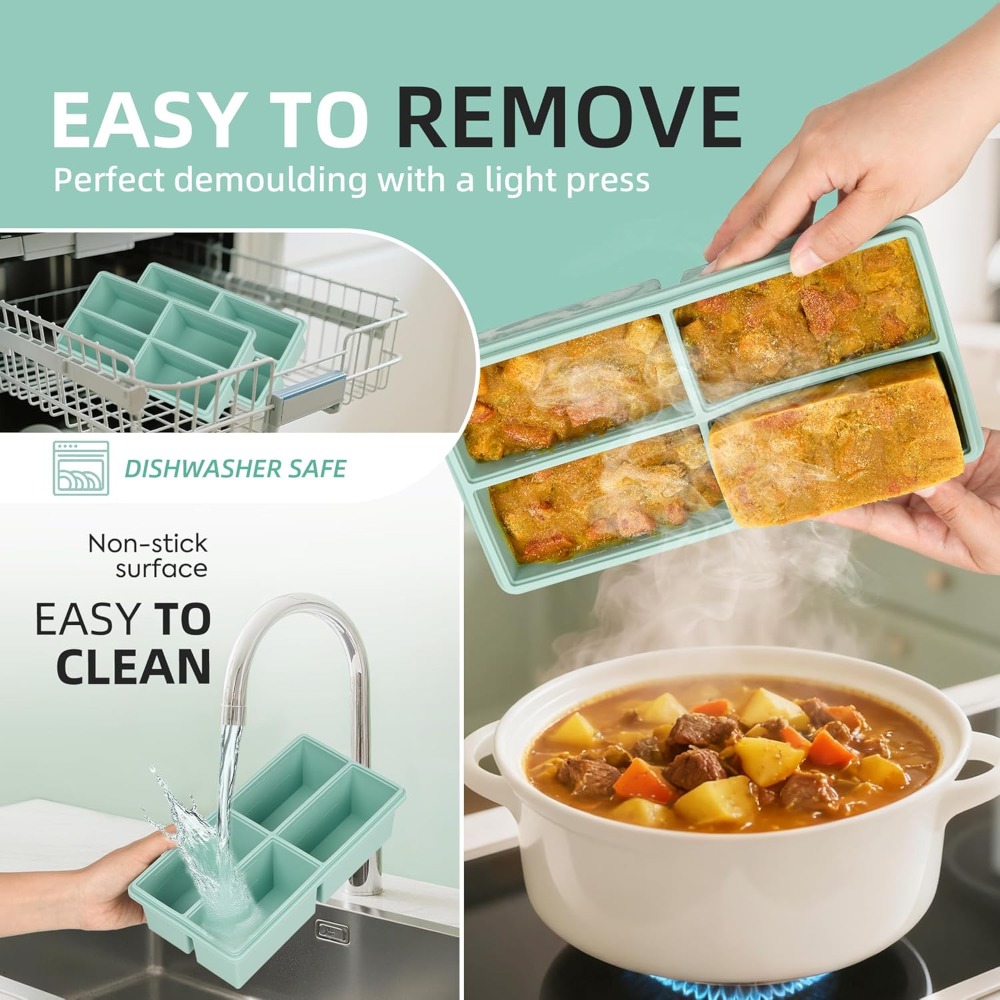 Silicone Freezer Trays with Li - Silicone Mold Tray ulasan dan harga