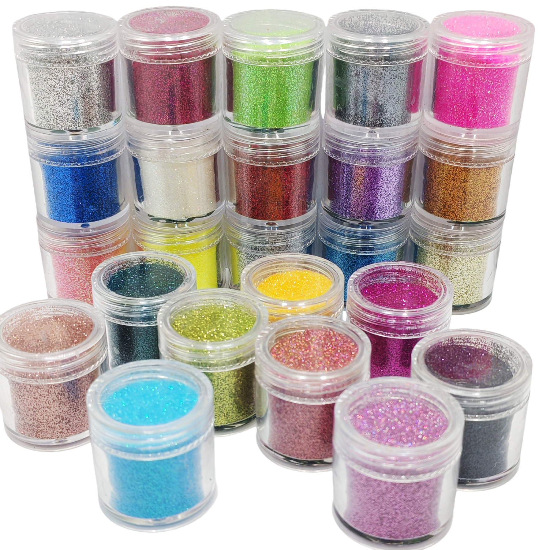 24-Color Cosmetic Iridescent H - Resin Glitter Pack ulasan dan harga