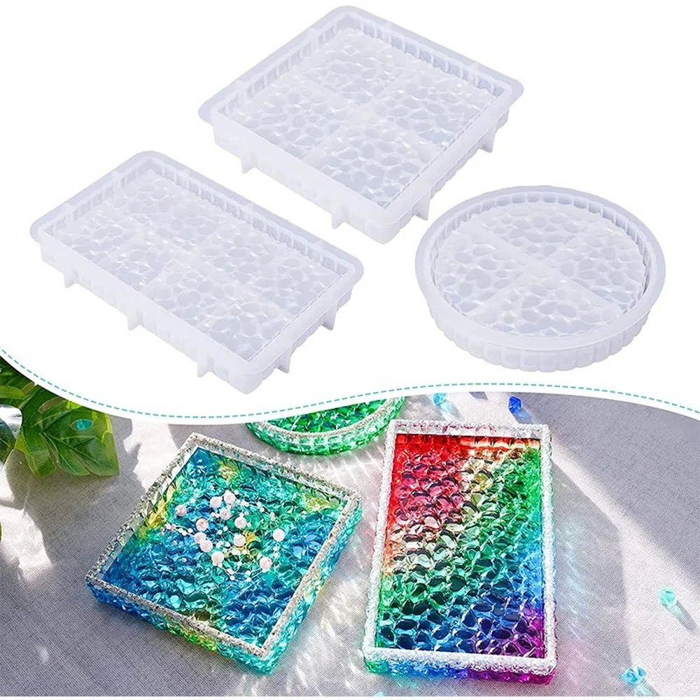 Ashtray Glass Crystal Texture  - Coaster Mold Round ulasan dan harga