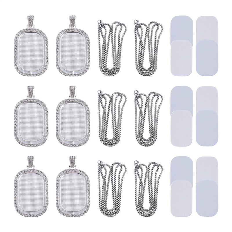 WORTHOWN-48Pcs Sublimation Rhi - Bezels Set Pendant ulasan dan harga